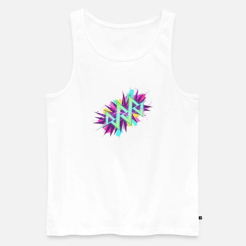 Neon Zickzack Graffiti - Männer Premium Bio Tank Top - Weiß
