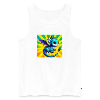 dragon - Men's Premium Organic Tank Top - white - Front - AI Model Male 178 light (178cm)