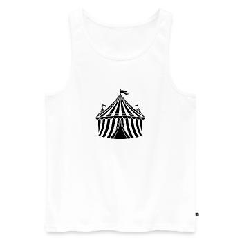 Circus Tent - Men's Premium Organic Tank Top - white - Front - AI Model Male 178 light (178cm)