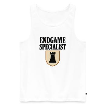 Schachendspiel-Spezialist – Design-Tour - Männer Premium Bio Tank Top - Weiß - Vorne - Michal (187cm)