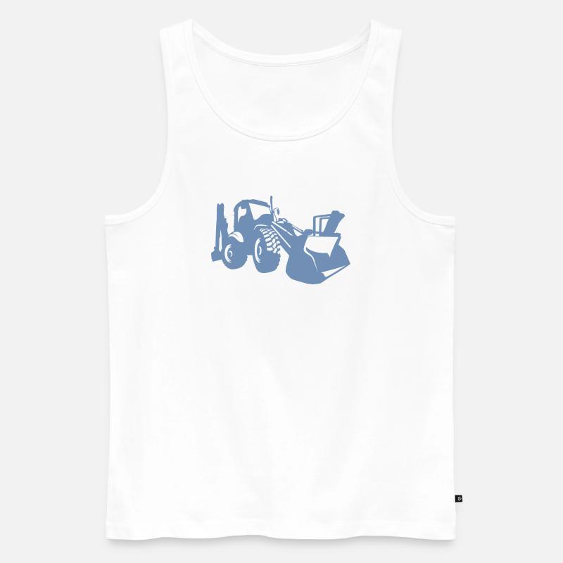 Bagger Radlader Baugeräteführer Silhouette - Männer Premium Bio Tank Top - Weiß