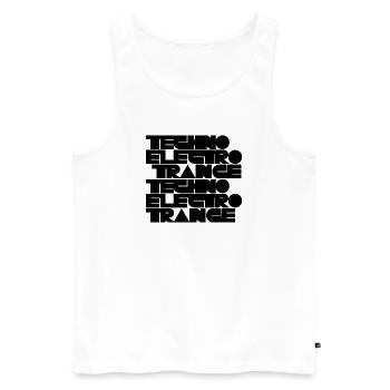 Techno Electro Trance music - Men's Premium Organic Tank Top - white - Front - AI Model Male 178 light (178cm)