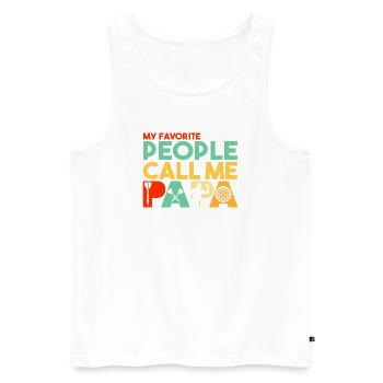 Favorite People Call Me Papa Darts Master - Men's Premium Organic Tank Top - white - Front - AI Model Male 178 light (178cm)