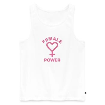 GIRL POWER – HEART OF STRENGTH! ♀ GIRLS SISTERS - Männer Premium Bio Tank Top - Weiß - Vorne - Michal (187cm)