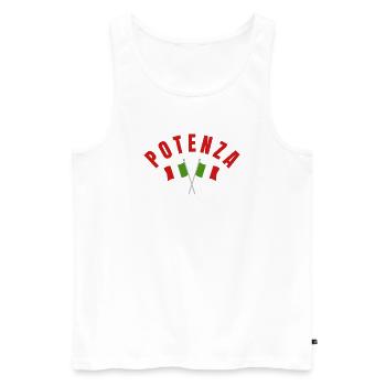 Potenza Italian Flags Emblem - Men's Premium Organic Tank Top - white - Front - AI Model Male 178 light (178cm)
