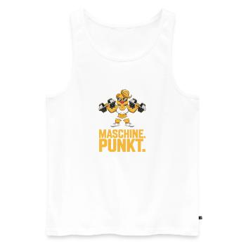  Maschine Punkt Fitness Bodybuilding Motiv Für - Männer Premium Bio Tank Top - Weiß - Vorne - Michal (187cm)