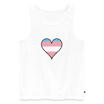 Trans Pride Heart - Men's Premium Organic Tank Top - white - Front - AI Model Male 178 light (178cm)