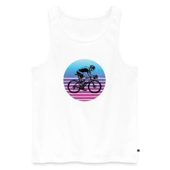 Gift idea for a road bike with road bike - Men's Premium Organic Tank Top - white - Front - Michal (187cm)