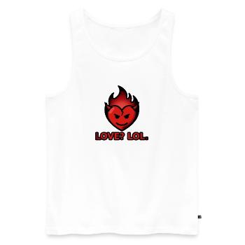 Love Lol – Flaming Heart with Horns - Men's Premium Organic Tank Top - white - Front - Michal (187cm)