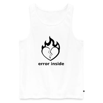 Erreur intérieure – Cœur brisé en flammes - Débardeur bio Premium Homme - blanc - Devant - AI Model Male 178 light (178cm)