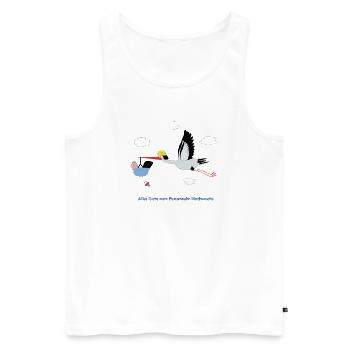 Alle Gute zum Feuerwehrnachwuchs - Buben - Männer Premium Bio Tank Top - Weiß - Vorne - Michal (187cm)