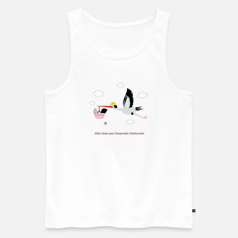 Alles Gute zum Feuerwehr Nachwuchs - Mädchen - Männer Premium Bio Tank Top - Weiß