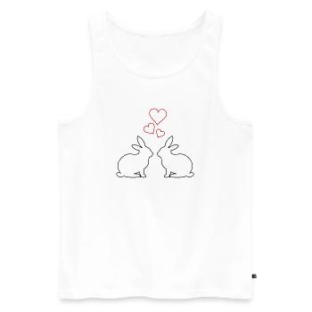 Cœurs de Lapin - Débardeur bio Premium Homme - blanc - Devant - Michal (187cm)