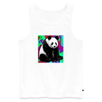 panda - Débardeur bio Premium Homme - blanc - Devant - Michal (187cm)