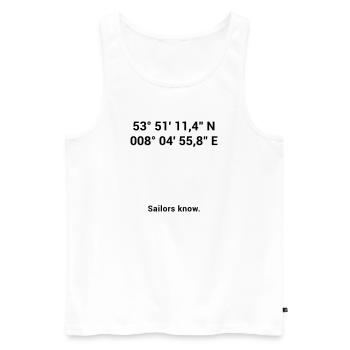 Red Sand Lighthouse - Maritime North Sea Baltic Sea - Men's Premium Organic Tank Top - white - Front - AI Model Male 178 light (178cm)