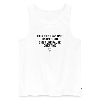 Ceci n'est pas une distraction, c'est une pause - Débardeur bio Premium Homme - blanc - Devant - Michal (187cm)