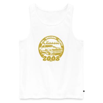 18. Geburtstag - Klassiker Musclecar 05/2008 - Männer Premium Bio Tank Top - Weiß - Vorne - AI Model Male 178 light (178cm)