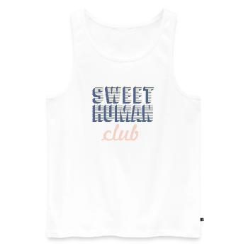 Sweet Human Club Logo - Men's Premium Organic Tank Top - white - Front - AI Model Male 178 light (178cm)
