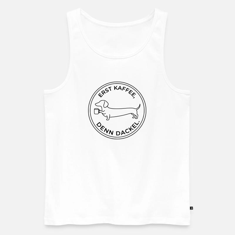 erst kaffee denn dackel - Männer Premium Bio Tank Top - Weiß