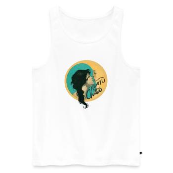 Mondbeschienene Umarmung - Männer Premium Bio Tank Top - Weiß - Vorne - AI Model Male 178 light (178cm)