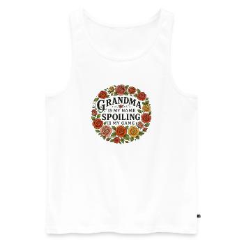 Grandma Spoiling Floral Circle - Men's Premium Organic Tank Top - white - Front - AI Model Male 178 light (178cm)