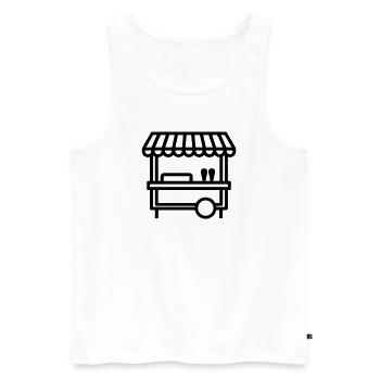 Street food - Men's Premium Organic Tank Top - white - Front - AI Model Male 178 light (178cm)