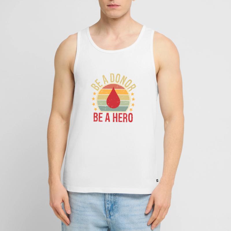Sei ein Spender Sei ein Held Männer Premium Bio Tank Top