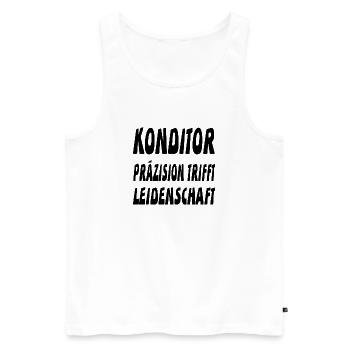 Konditor - Männer Premium Bio Tank Top - Weiß - Vorne - Michal (187cm)