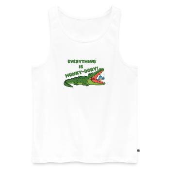 Tout est un crocodile de type « Hunky-Dory » - Débardeur bio Premium Homme - blanc - Devant - Michal (187cm)