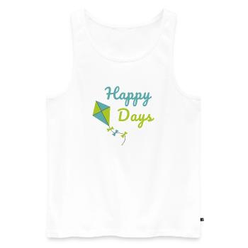 Happy Days Kite Cute Summer Vibes Design - Männer Premium Bio Tank Top - Weiß - Vorne - AI Model Male 178 light (178cm)