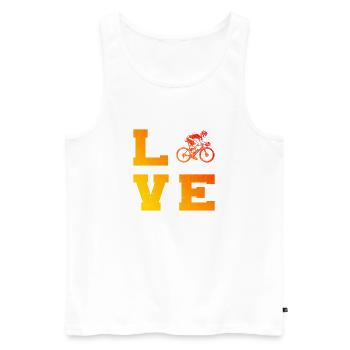 Idée cadeau pour un vélo de route avec vélo de route - Débardeur bio Premium Homme - blanc - Devant - Michal (187cm)