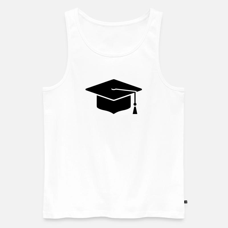 Doktorhut Abschluss Icon - Männer Premium Bio Tank Top - Weiß