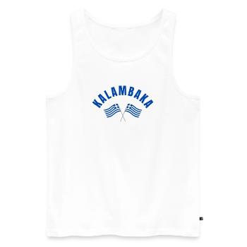 Kalambaka Greek Flags  - Men's Premium Organic Tank Top - white - Front - AI Model Male 178 light (178cm)