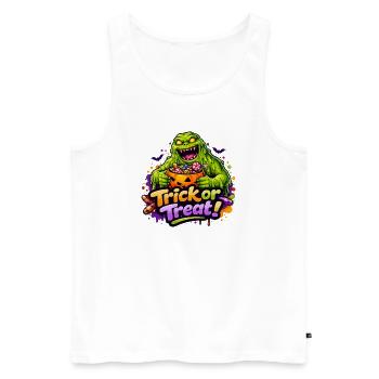 schleimmonster-trick-or-treat - Männer Premium Bio Tank Top - Weiß - Vorne - AI Model Male 178 light (178cm)