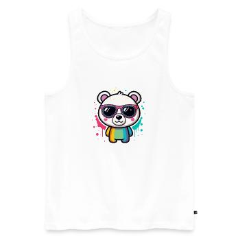 Rainbow Panda Glasses - Men's Premium Organic Tank Top - white - Front - Michal (187cm)