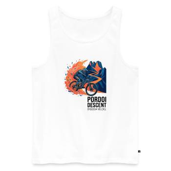 Pordoi Descent MTB Fast Action Modern Vector Art - Men's Premium Organic Tank Top - white - Front - Michal (187cm)