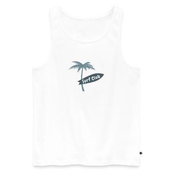 Surf Club Palm Beach Hawaii Surfboard Ocean Vibes - Männer Premium Bio Tank Top - Weiß - Vorne - AI Model Male 178 light (178cm)