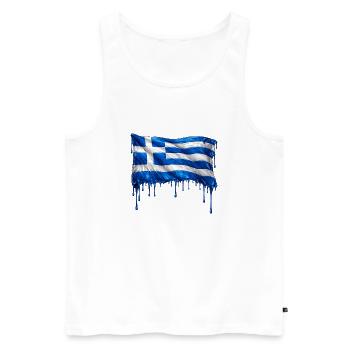 Griechische Flagge bunte Farbe - Männer Premium Bio Tank Top - Weiß - Vorne - Michal (187cm)