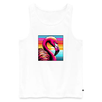 flamingo - Men's Premium Organic Tank Top - white - Front - Michal (187cm)