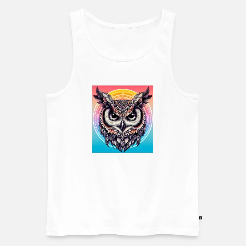 Eule - Männer Premium Bio Tank Top - Weiß