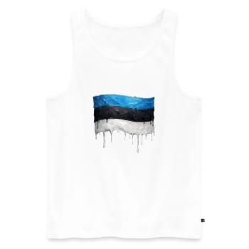Estonian flag colorful color - Men's Premium Organic Tank Top - white - Front - Michal (187cm)