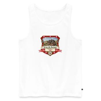 Wozu Karibik? Ich will nach Vejle! - Männer Premium Bio Tank Top - Weiß - Vorne - Michal (187cm)