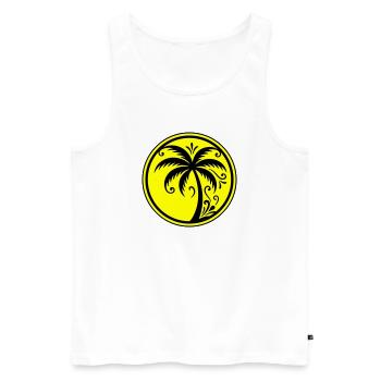 Palm tree icon beach - Men's Premium Organic Tank Top - white - Front - Michal (187cm)