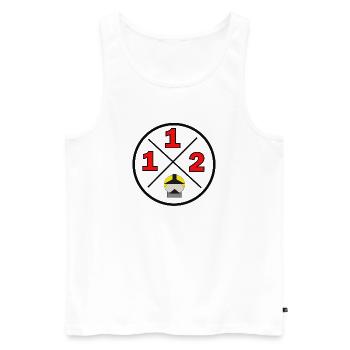 112- Kreislogo - Feuerwehr - Männer Premium Bio Tank Top - Weiß - Vorne - AI Model Male 178 light (178cm)