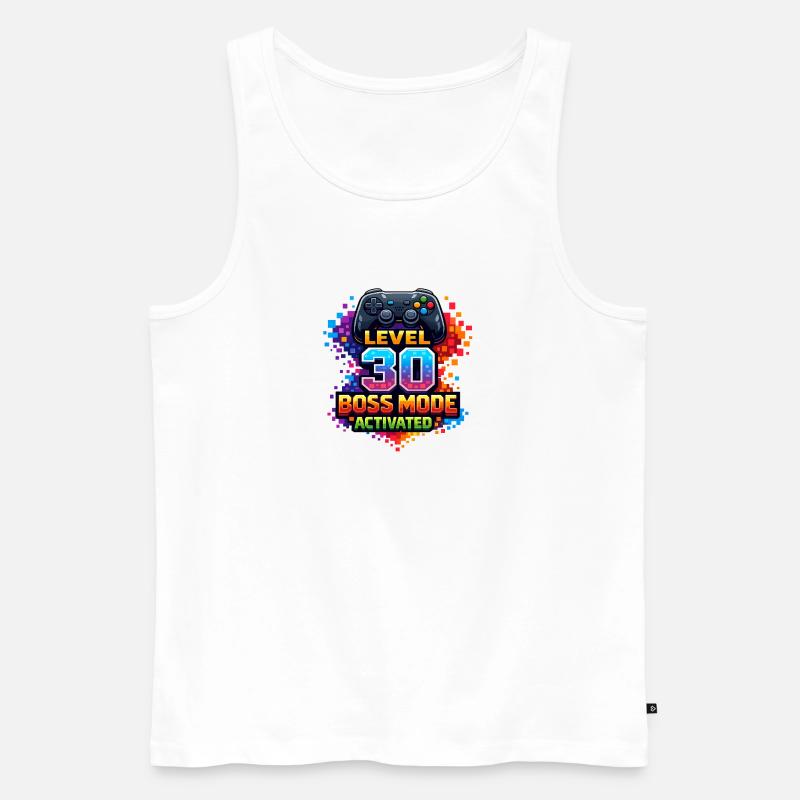 Level 30 Bossmodus Aktiviert - Männer Premium Bio Tank Top - Weiß
