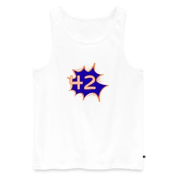 42 – Die Antwort auf alles | Comic Style T-Shirt - Männer Premium Bio Tank Top - Weiß - Vorne - AI Model Male 178 light (178cm)