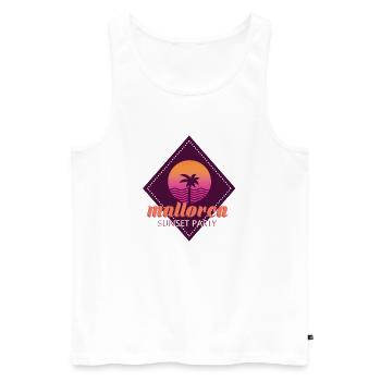 Mallorca Sunset Party - Men's Premium Organic Tank Top - white - Front - AI Model Male 178 light (178cm)