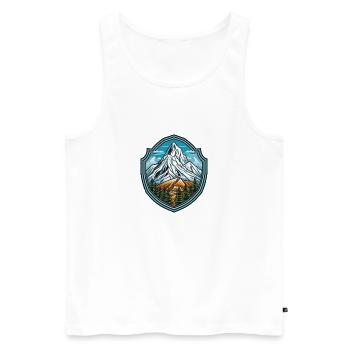 Montagnes - Débardeur bio Premium Homme - blanc - Devant - AI Model Male 178 light (178cm)