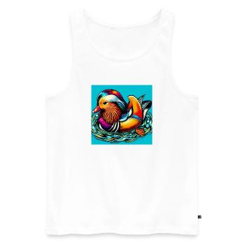 Mandarin duck - Men's Premium Organic Tank Top - white - Front - AI Model Male 178 light (178cm)