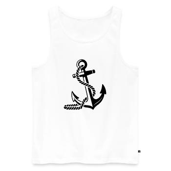 Anker - Männer Premium Bio Tank Top - Weiß - Vorne - AI Model Male 178 light (178cm)